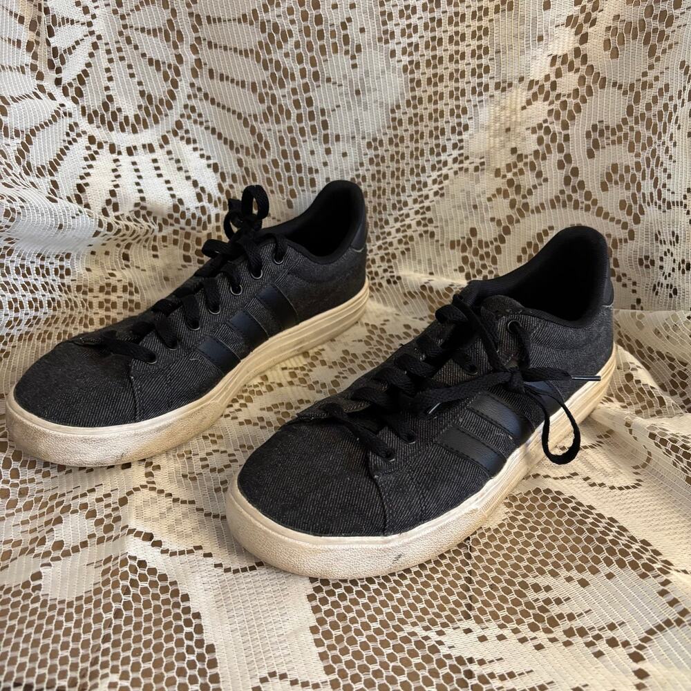 Adidas Daily 2.0 Men's US 9.5 Black Denim Casual Sneaker